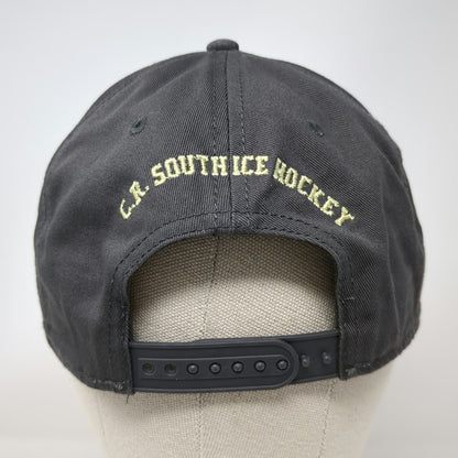 Cap America Snapback Hat Gray One Size C.R. South Ice Hockey Embroidered 6 Panel