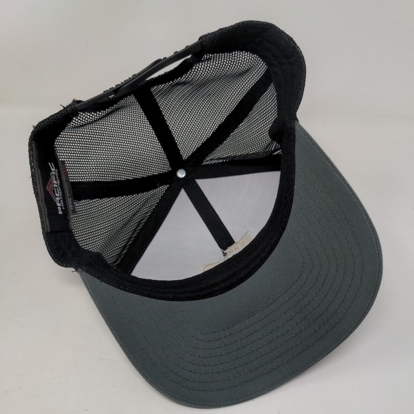 EB Snapback Trucker Hat Gray One Size Adjustable Mesh Back Pacific Headwear