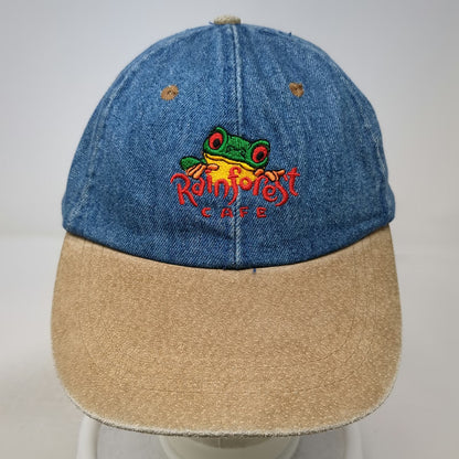 Blue Baseball Cap One Size Rainforest Cafe Frog Denim Hat Slideback Red Green