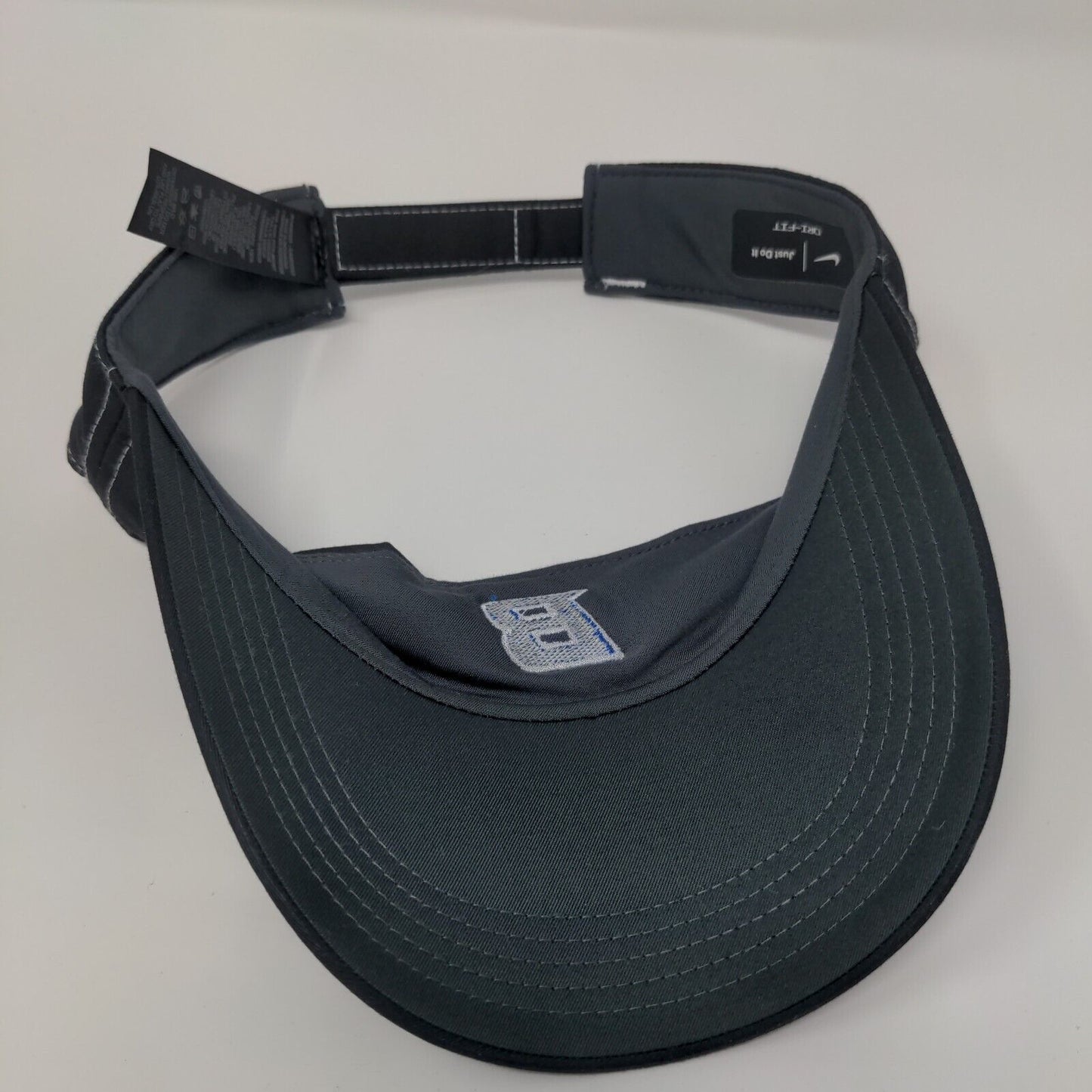 Nike Strapback Sun Visor Hat Black OSFM Embroidered Letter Dri-Fit