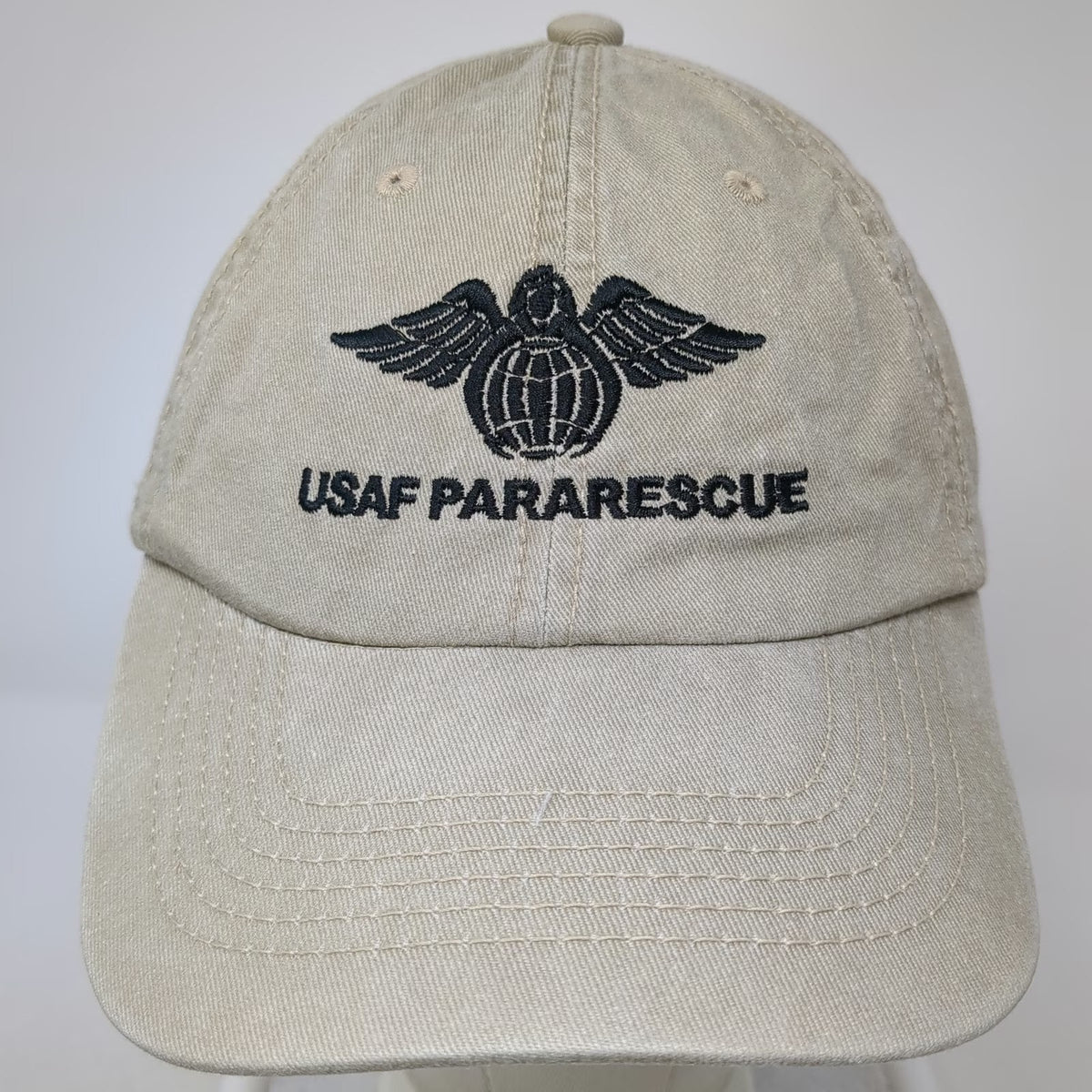 Otto Baseball Cap Beige One Size USAF Pararescue Embroidered Strapback Hat
