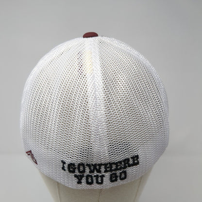 I Go Where You Go Fitted Trucker Hat Red 7 3/8-8 Mesh Back Colorblock
