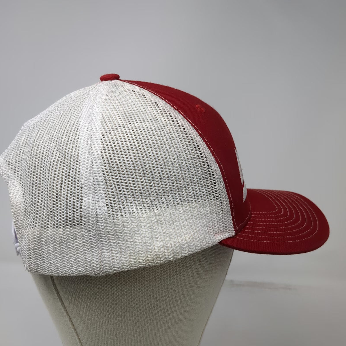 Richardson Trucker Hat Red One Size Mesh Back Snapback Contrast Stitch Triangle