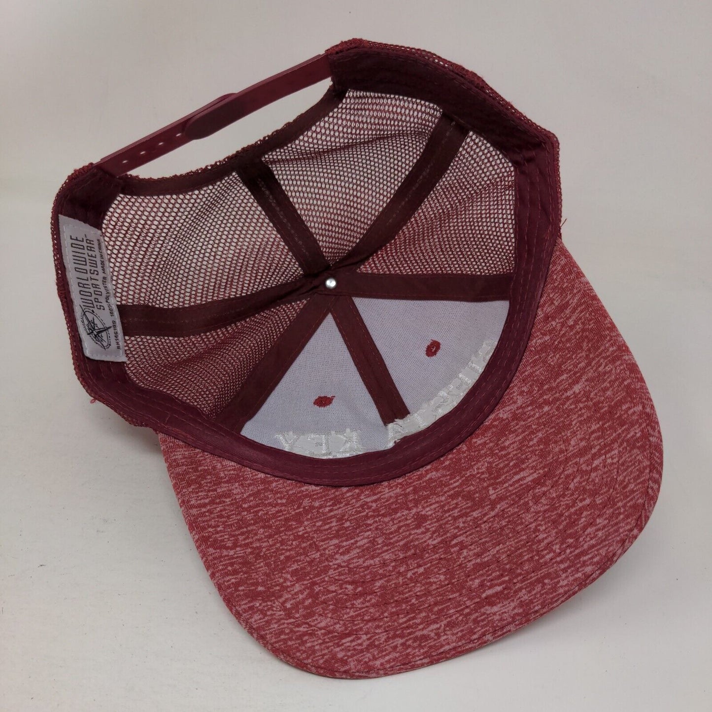 Siesta Key Florida Snapback Mesh Back Trucker Hat Red One Size 6 Panel