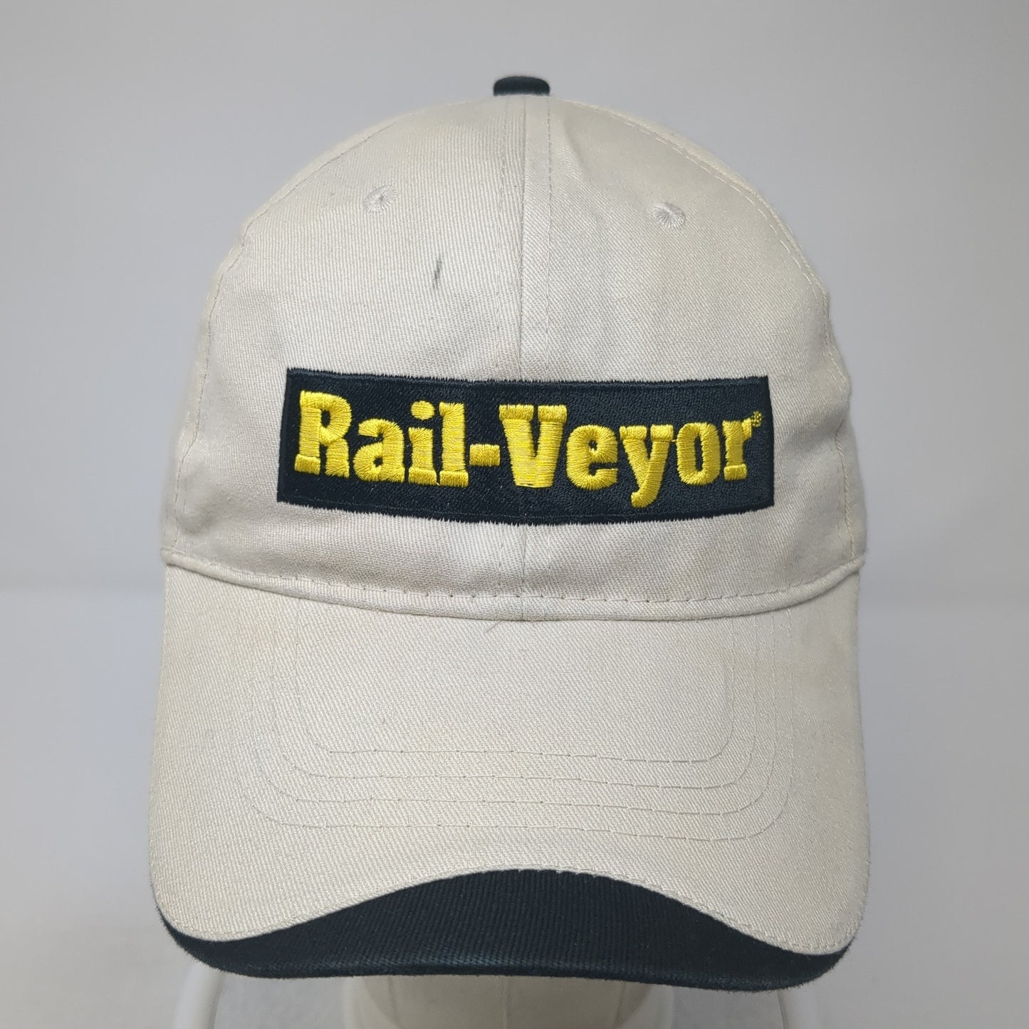Rail-Veyor Strapback Hat Beige One Size Adjustable Embroidered Hit Wear