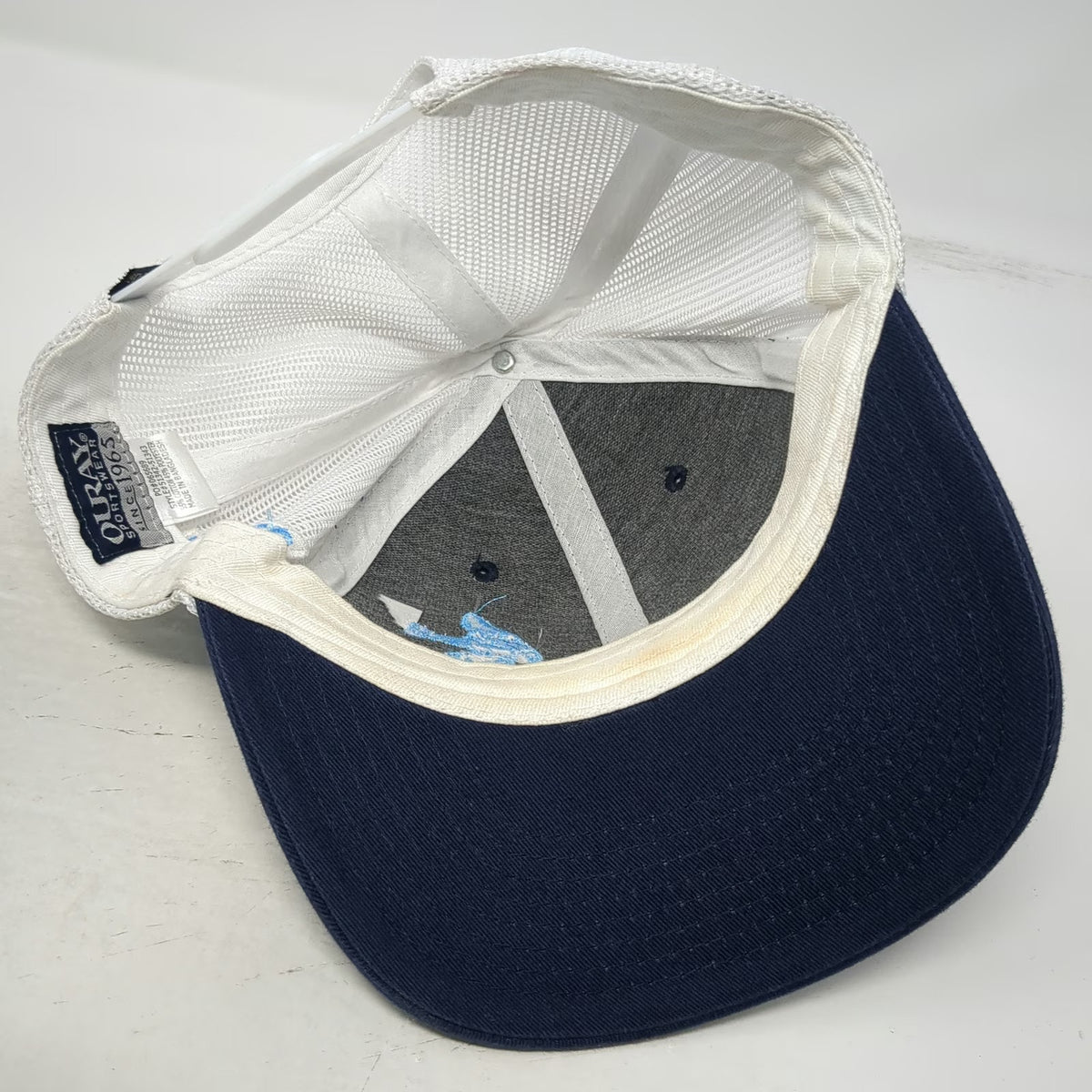 Ouray Trucker Hat Blue White One Size Bigfoot Sasquatch Stein Leavenworth Mesh