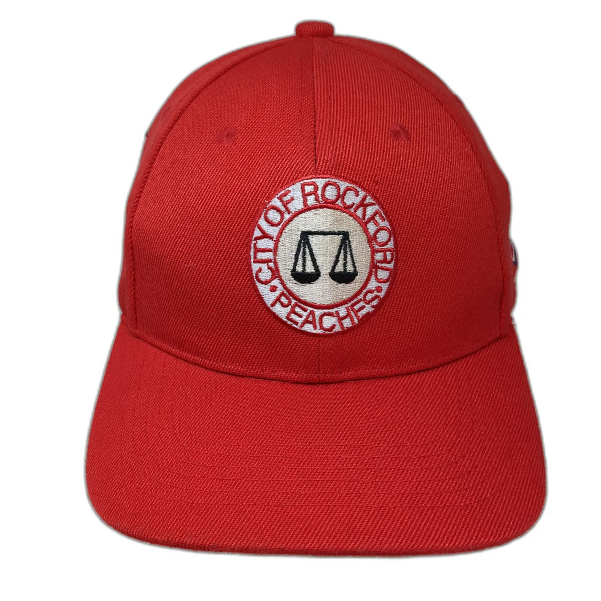 Baseball Cap Red One Size Rockford Peaches AAGPBL Dugan 43 Patch Embroidery Hat