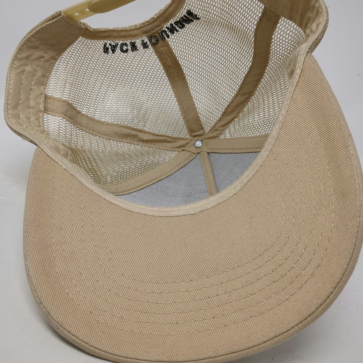 FACE FOUNDRIE Trucker Hat Beige One Size Mesh Back I Really Like Your Face