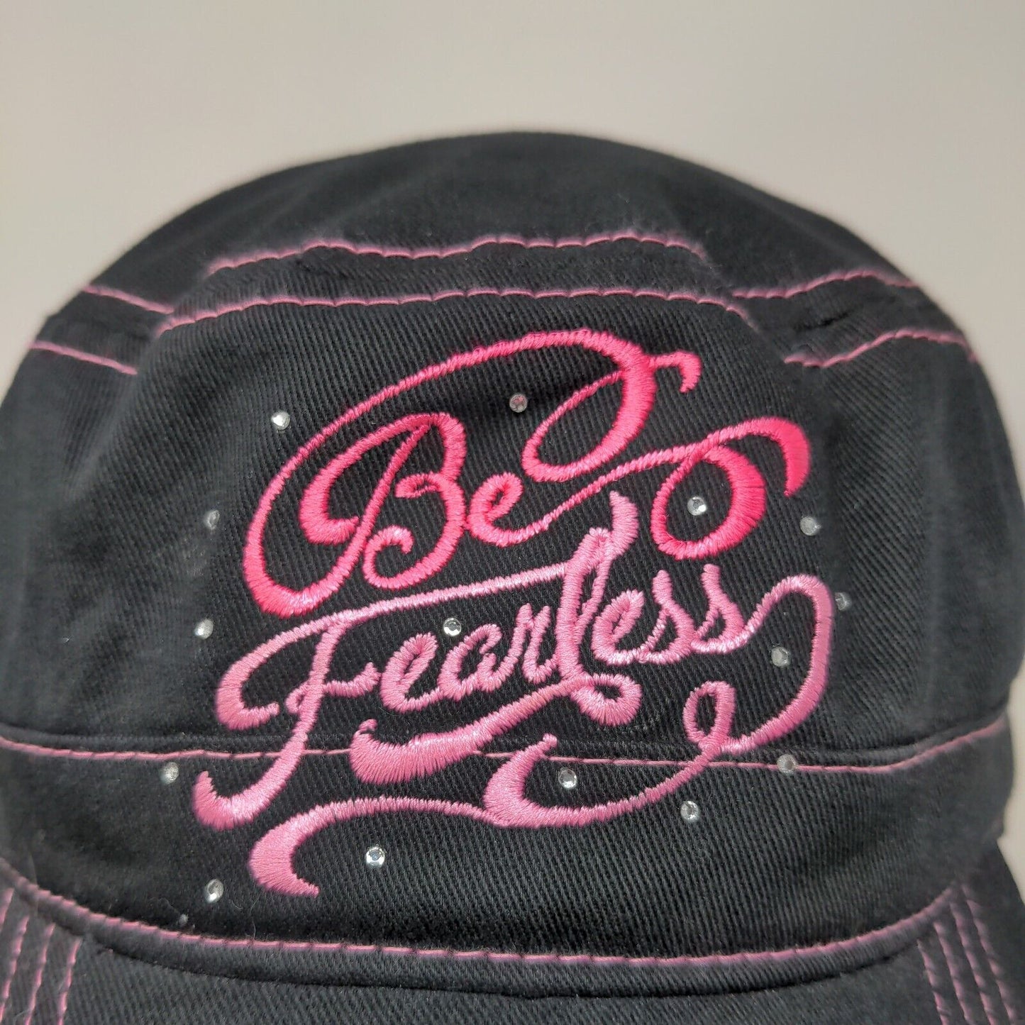 Susan G Komen Women's Strapback Cadet Cap Black Pink OSFM Embroidered Logo