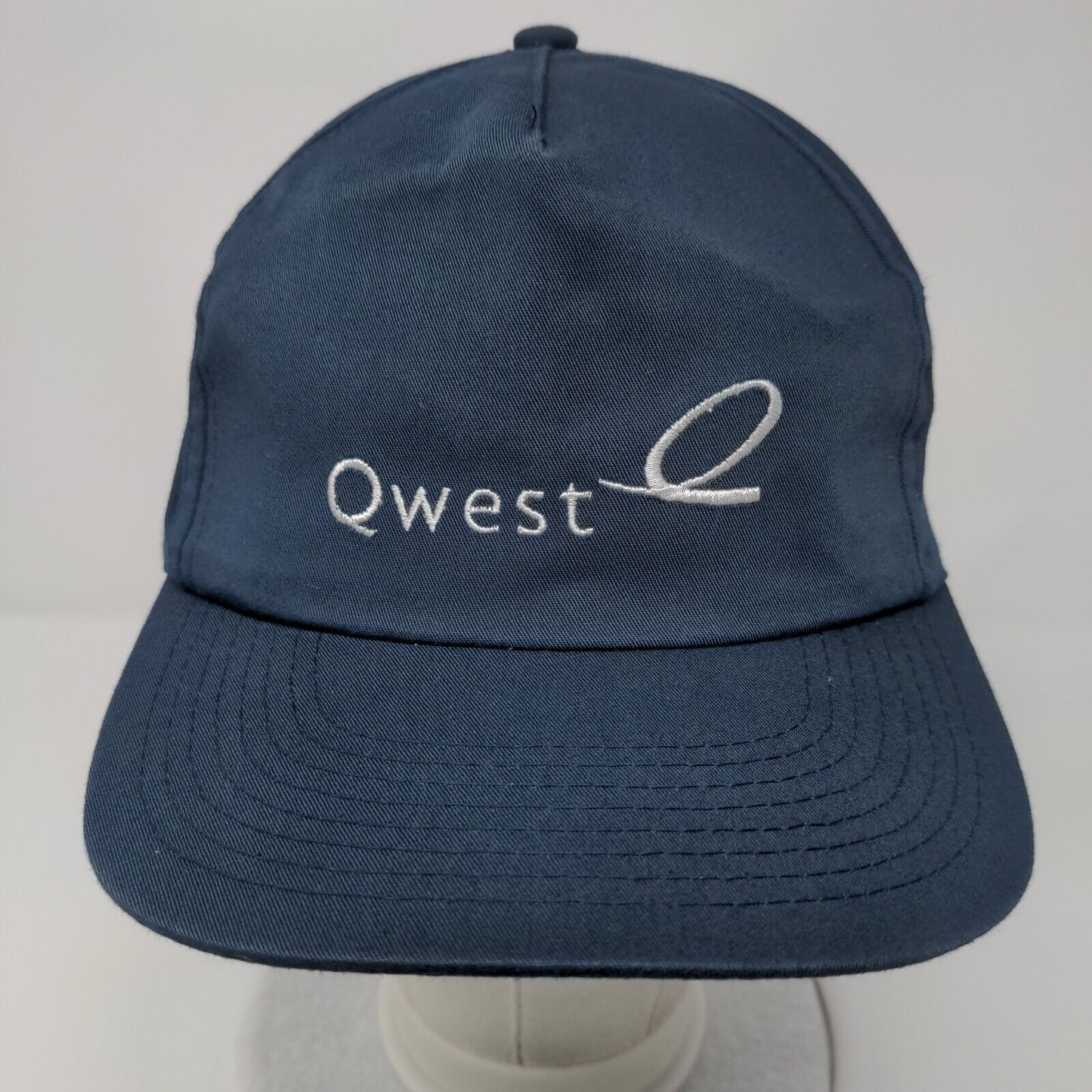 Qwest Snapback Hat Blue OSFA Adjustable Embroidered Solid Cintas