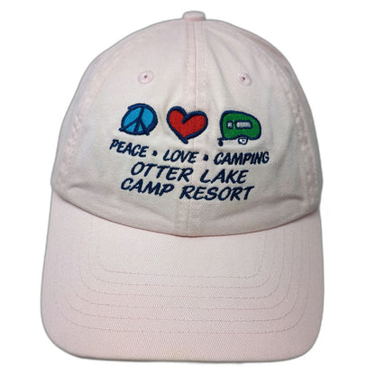 Royal Resortwear Baseball Cap Pink One Size Peace Love Camping Otter Lake Hat
