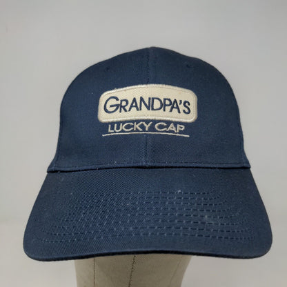 Signatures Men's Slideback Hat Blue OSFM Embroidered Grandpa's Lucky Cap Logo