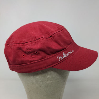 Signatures Women's Strapback Cadet Cap Red Embroidered IU Hoosiers Logo