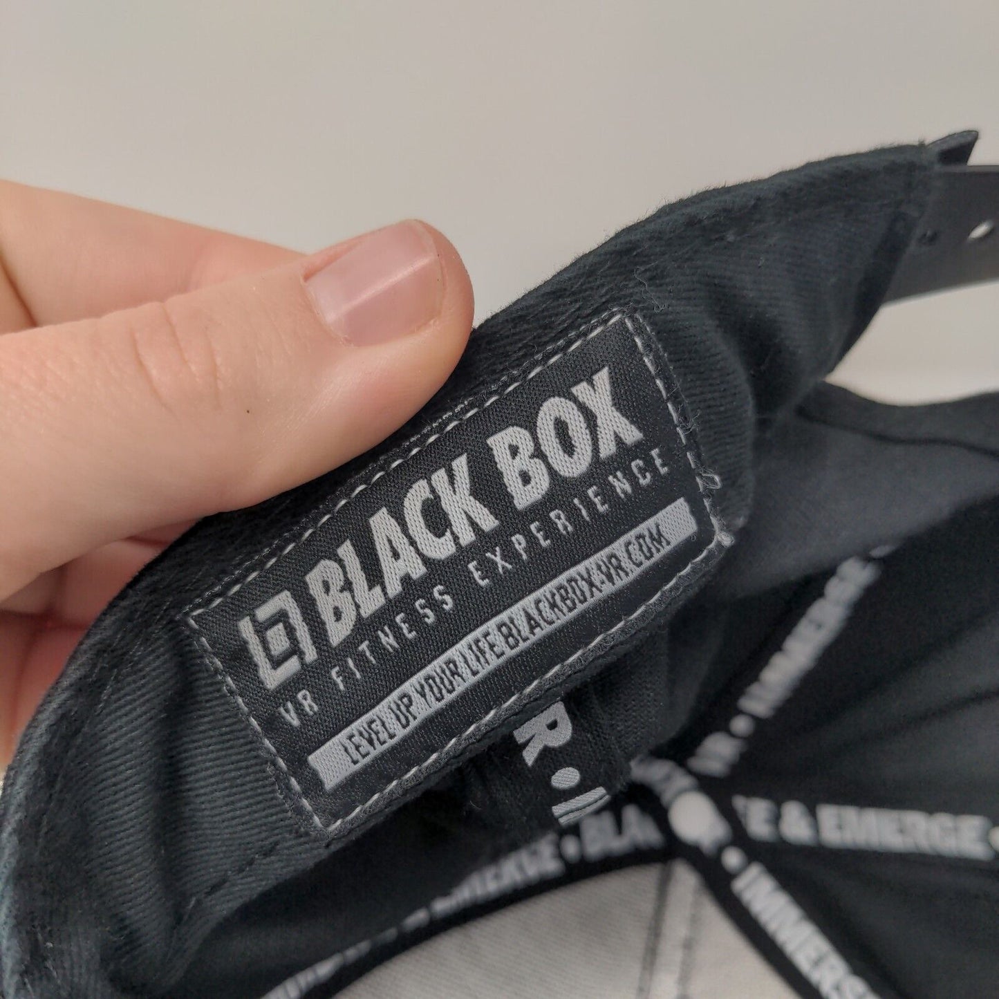 Black Box VR Fitness Immerse & Emerge Snapback Hat Black OS Level Up Your Life