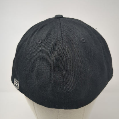 Richardson Fitted Baseball Cap Black One Size Lightweight 6 Panel Blank