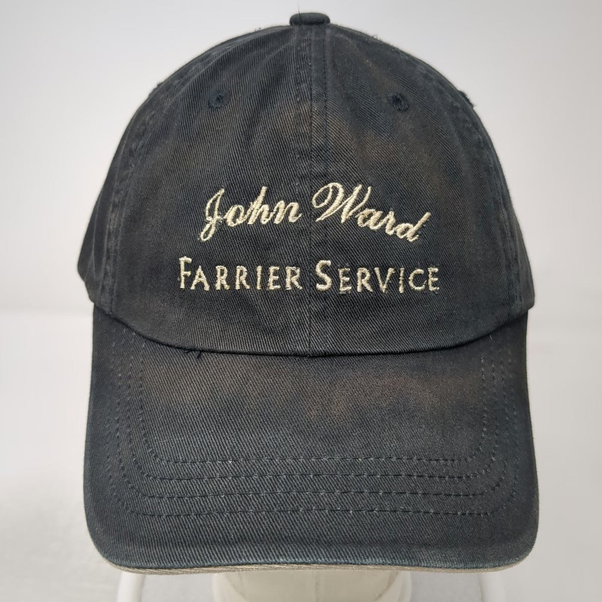 Port Authority Black Baseball Cap One Size John Ward Farrier Service Cotton Hat