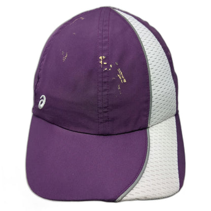Asics Baseball Cap Purple One Size Mesh Panels Reflective Trim White Logo Hat