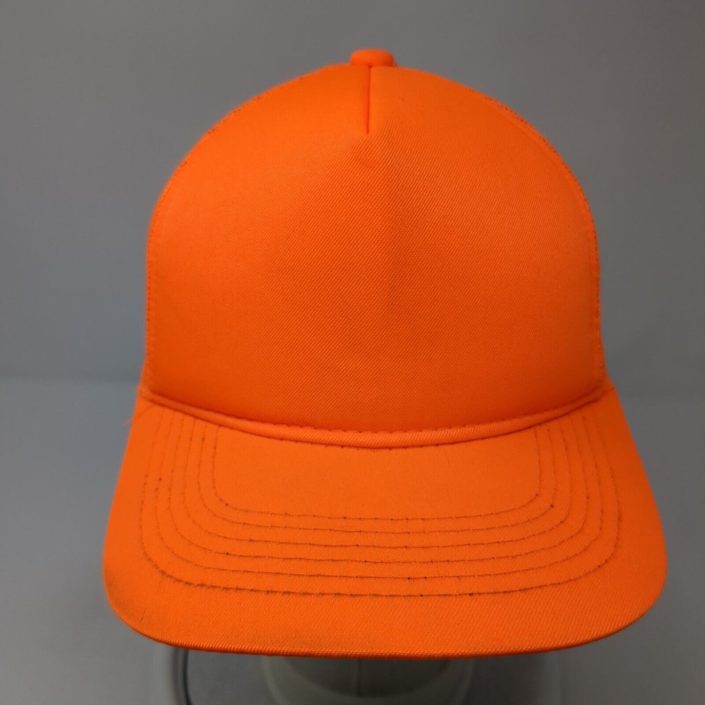 George Snapback Mesh Back Trucker Hat Orange One Size Adjustable Blank