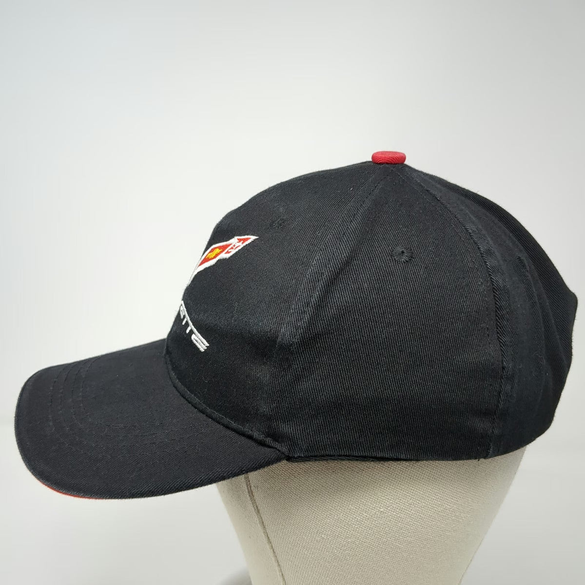 Corvette C7 Logo Baseball Cap Black One Size Cotton Embroidered Slideback Hat