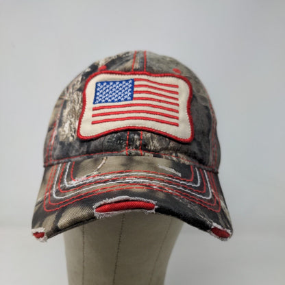 Unbranded Men's Camo Strapback Hat Adjustable Embroidered American Flag