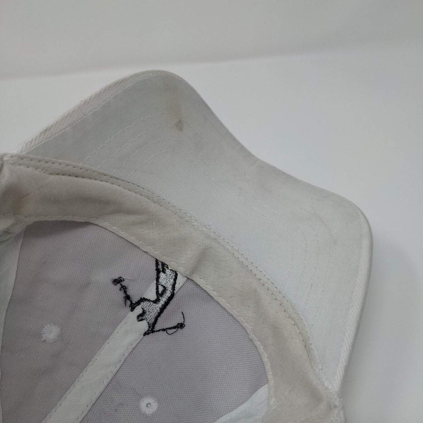 Skiing Strapback Hat White OSFM Adjustable Embroidered Solid Decky