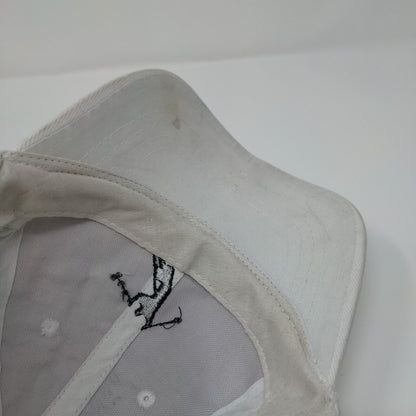 Skiing Strapback Hat White OSFM Adjustable Embroidered Solid Decky