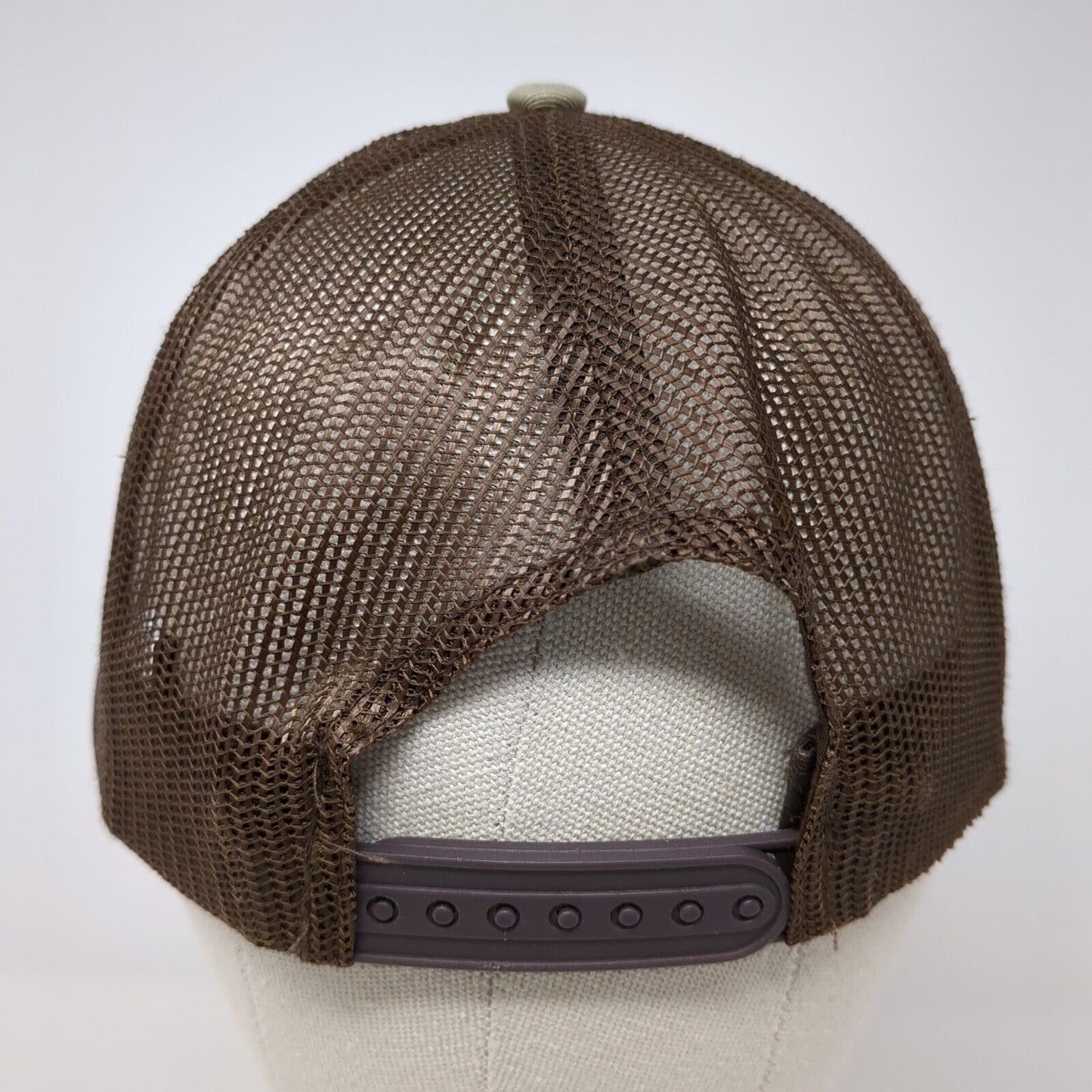 Brundage-Bone Snapback Trucker Hat Brown Adjustable Mesh Back Port Authority