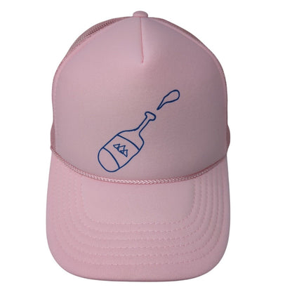 Bottle Snapback Trucker Hat Pink One Size Adjustable Mesh Back Rope Otto