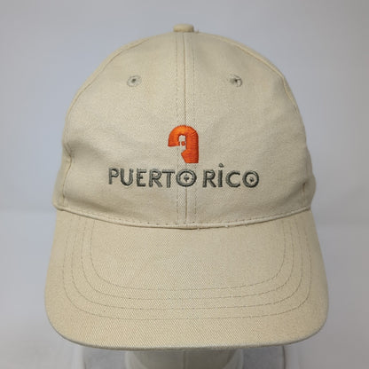 Puerto Rico Strapback Baseball Cap Brown One Size Adjustable Embroidered