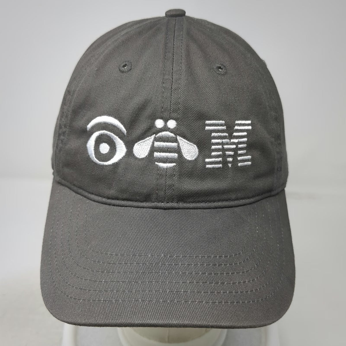 econscious Baseball Cap Gray One Size Eye Bee M Rebus IBM Logo Slideback Hat
