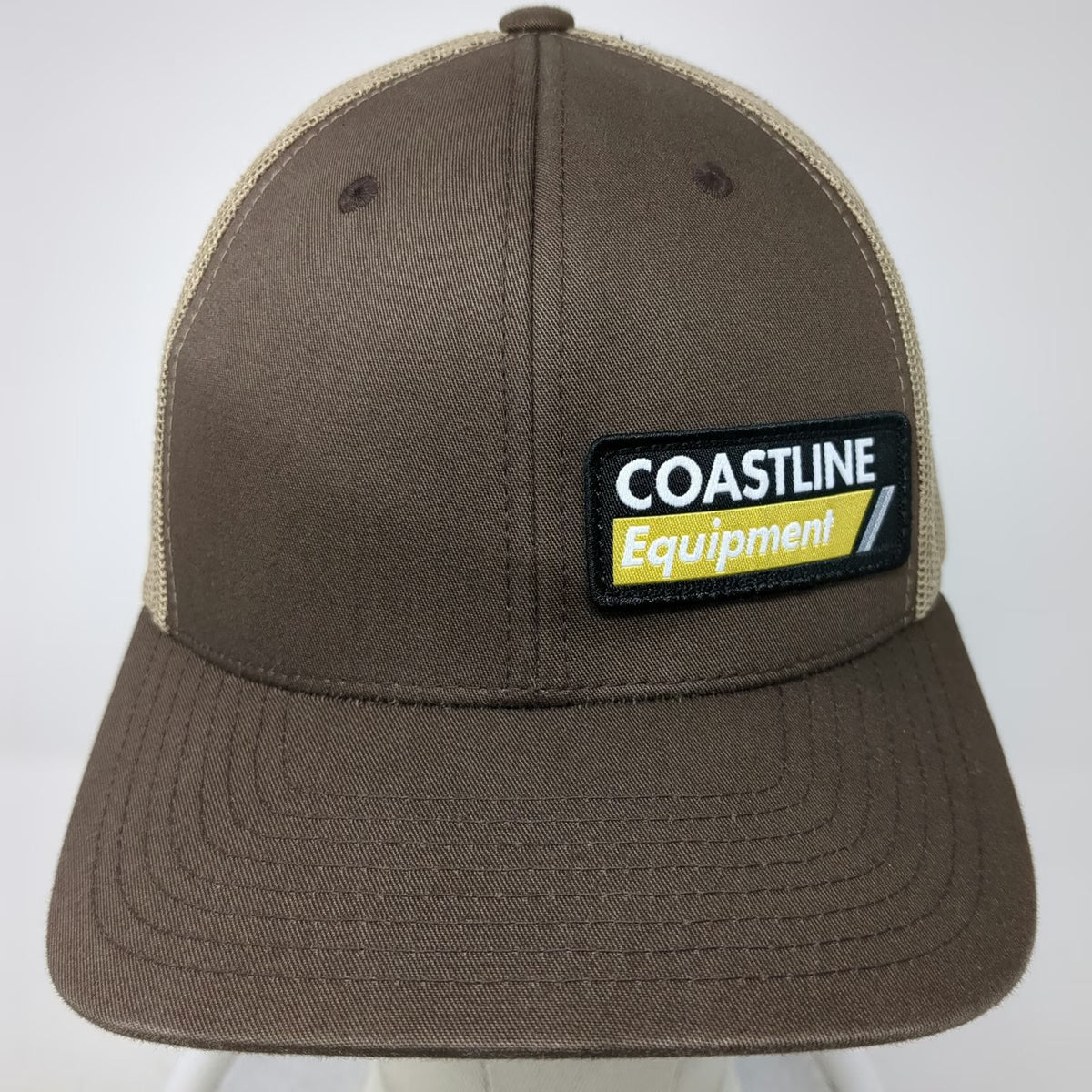 Yupoong Brown Trucker Hat One Size Coastline Equipment Mesh Back Snapback Patch