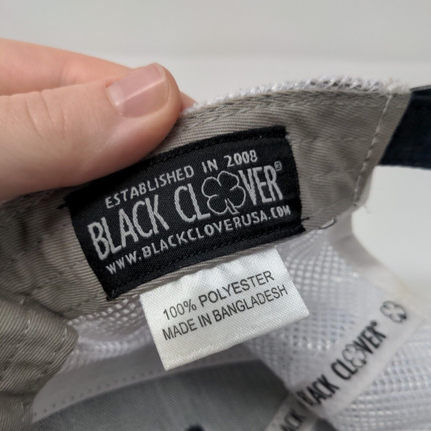 Live Lucky Slideback Trucker Hat Blue OSFA Adjustable Mesh Back Black Clover