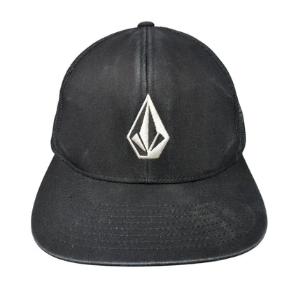 Volcom Snapback Mesh Back Trucker Hat Black One Size Adjustable Solid