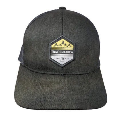 Travis Mathew Patch Fitted Mesh Back Trucker Hat L/XL Gray Flexfit
