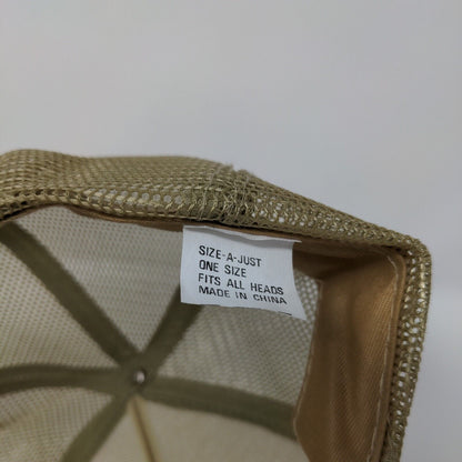 Hole N" The Rock Snapback Rope Trucker Hat Tan OSFA Solid Mesh Back