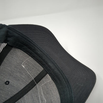 Adam's Meat Shop Patch Snapback Trucker Hat Black One Size Mesh Back