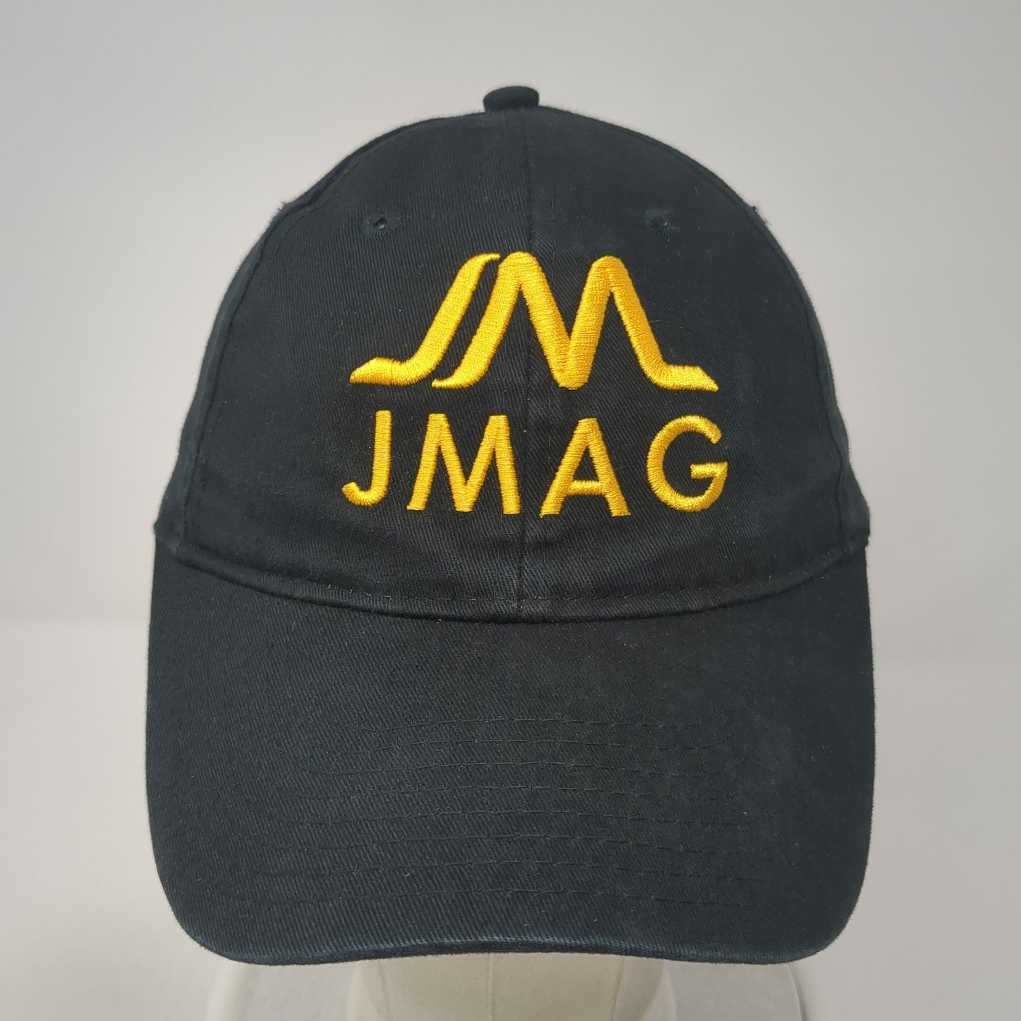 JMAG Slideback Baseball Cap Black One Size Adjustable Embroidered 6 Panel