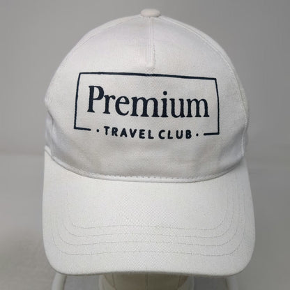 5 Panel White One Size Strapback Premium Travel Club Graphic Print Cotton Hat
