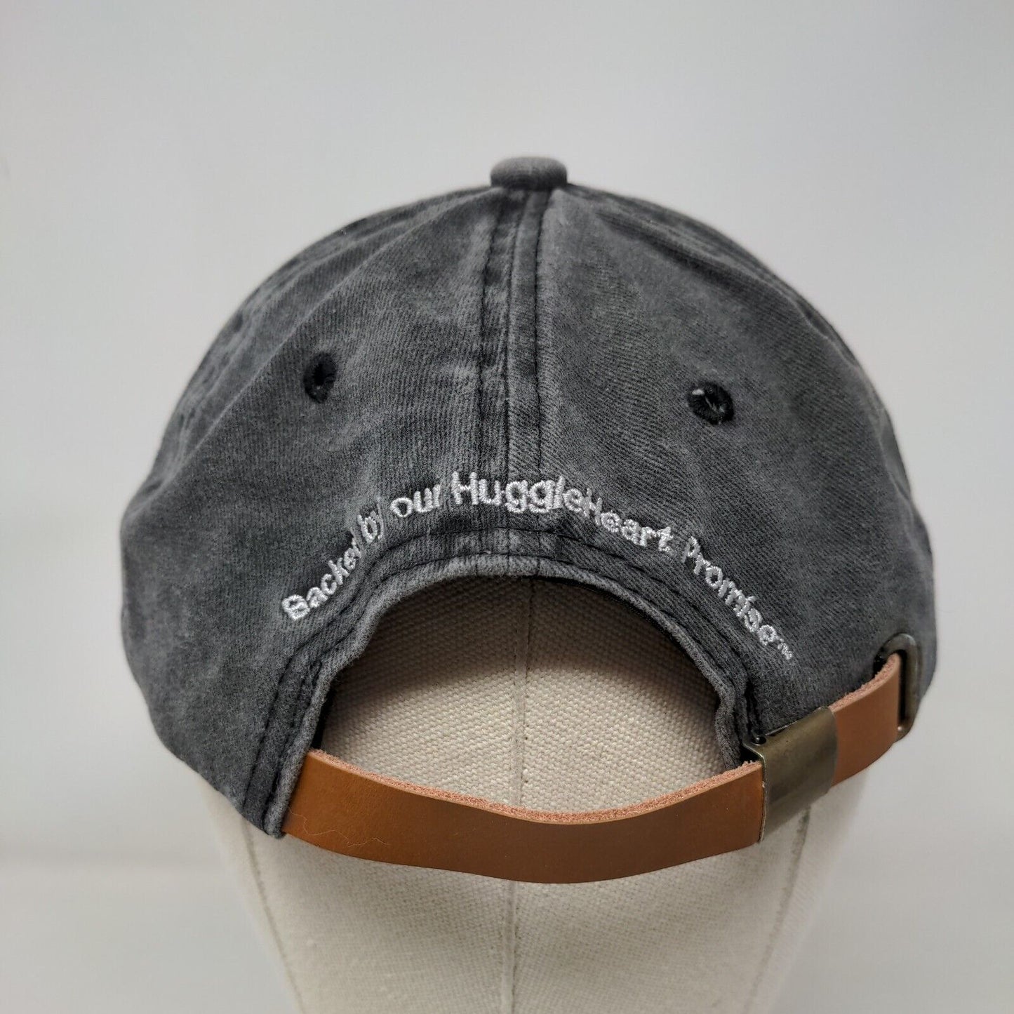 Huggle Hounds Slideback Hat Gray One Size Embroidered Leather Strap