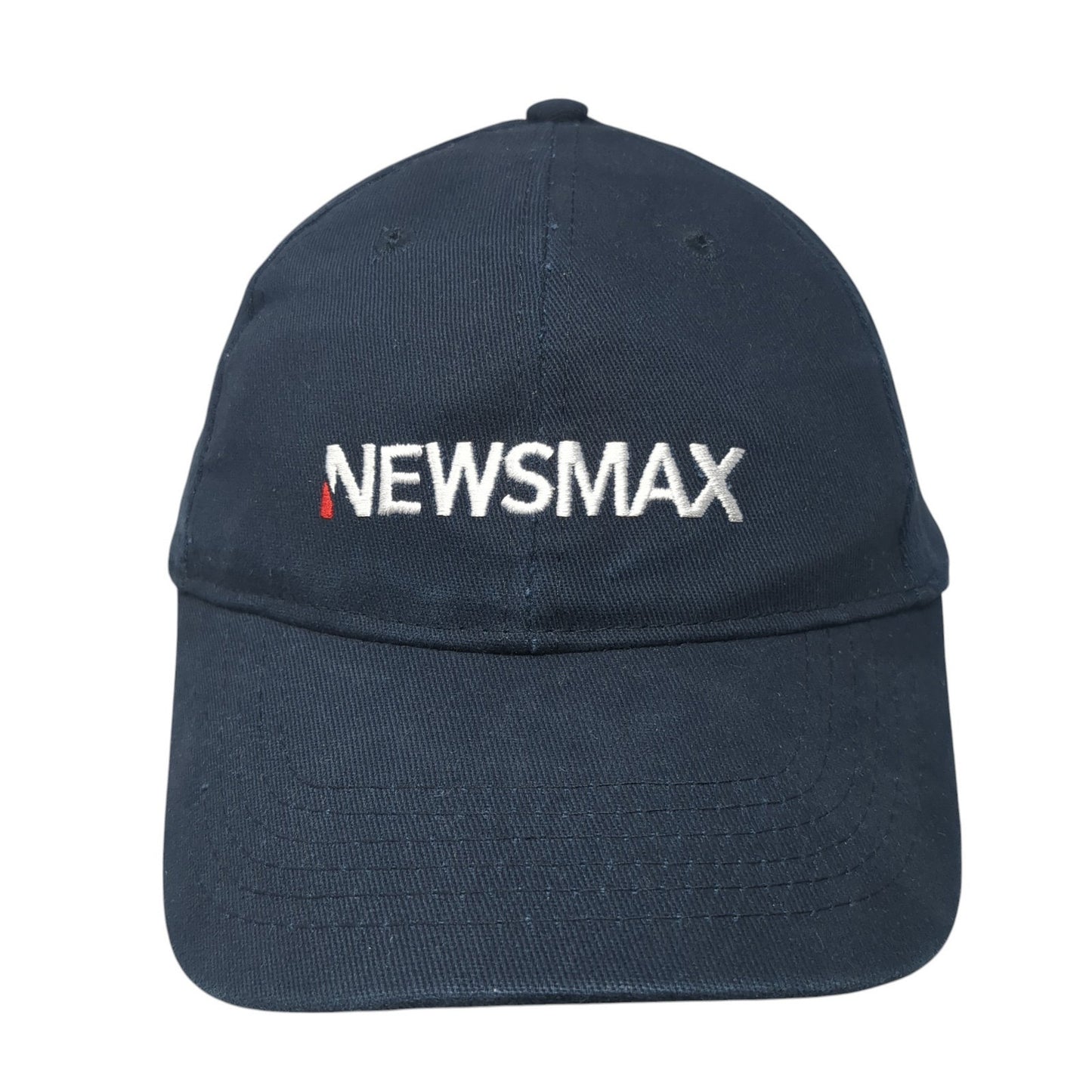 Newsmax Strapback Baseball Cap Blue One Size Adjustable Embroidered 6 Panel