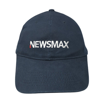 Newsmax Strapback Baseball Cap Blue One Size Adjustable Embroidered 6 Panel