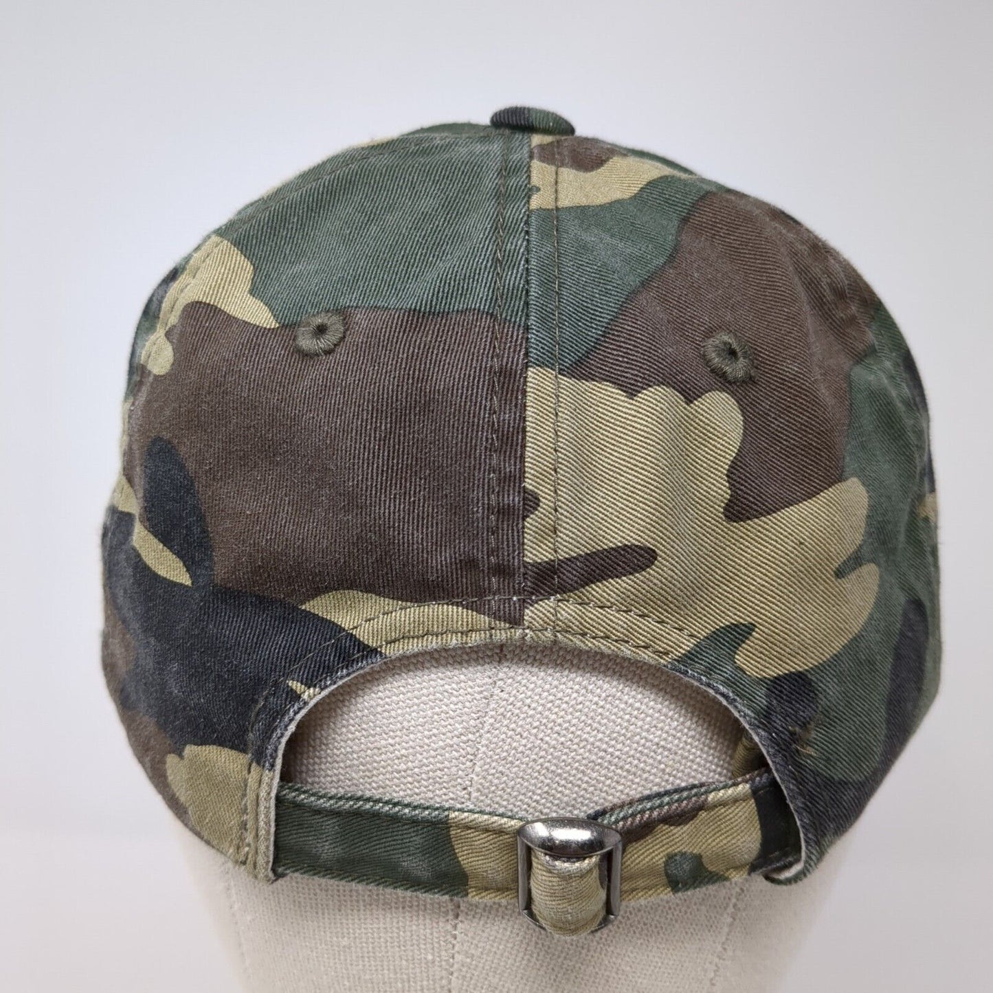 adpi Slideback Hat Camouflage OS Adjustable Embroidered Distressed District