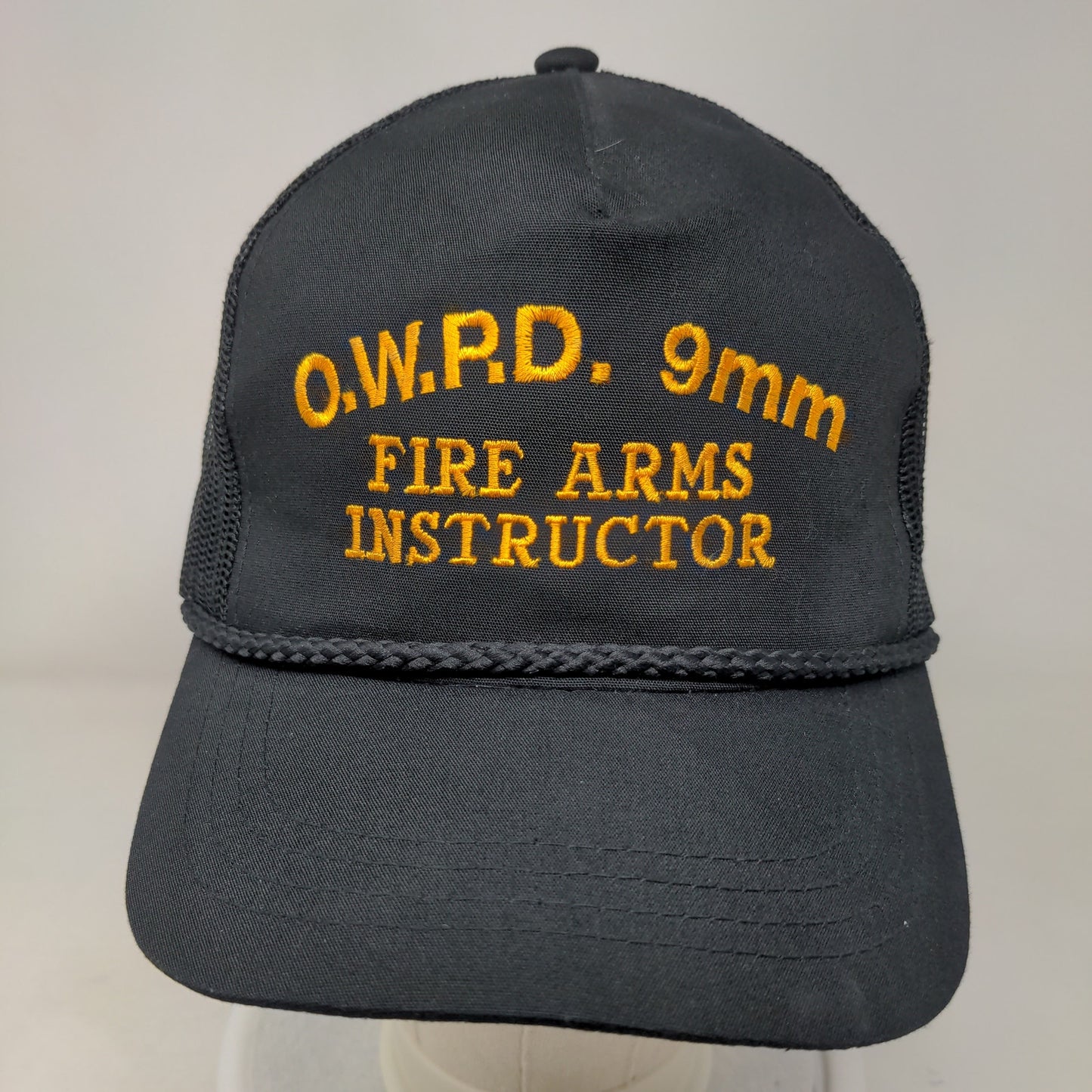 Fire Arms Instructor OWPD 9mm Snapback Trucker Hat Black OSFA Mesh Back Yupoong