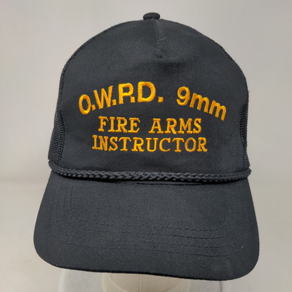Fire Arms Instructor OWPD 9mm Snapback Trucker Hat Black OSFA Mesh Back Yupoong