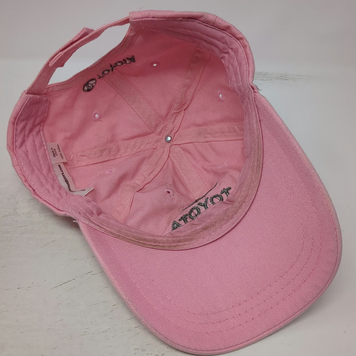 Toyota Baseball Cap Pink One Size Strapback Embroidered Logo Hat Cotton Car