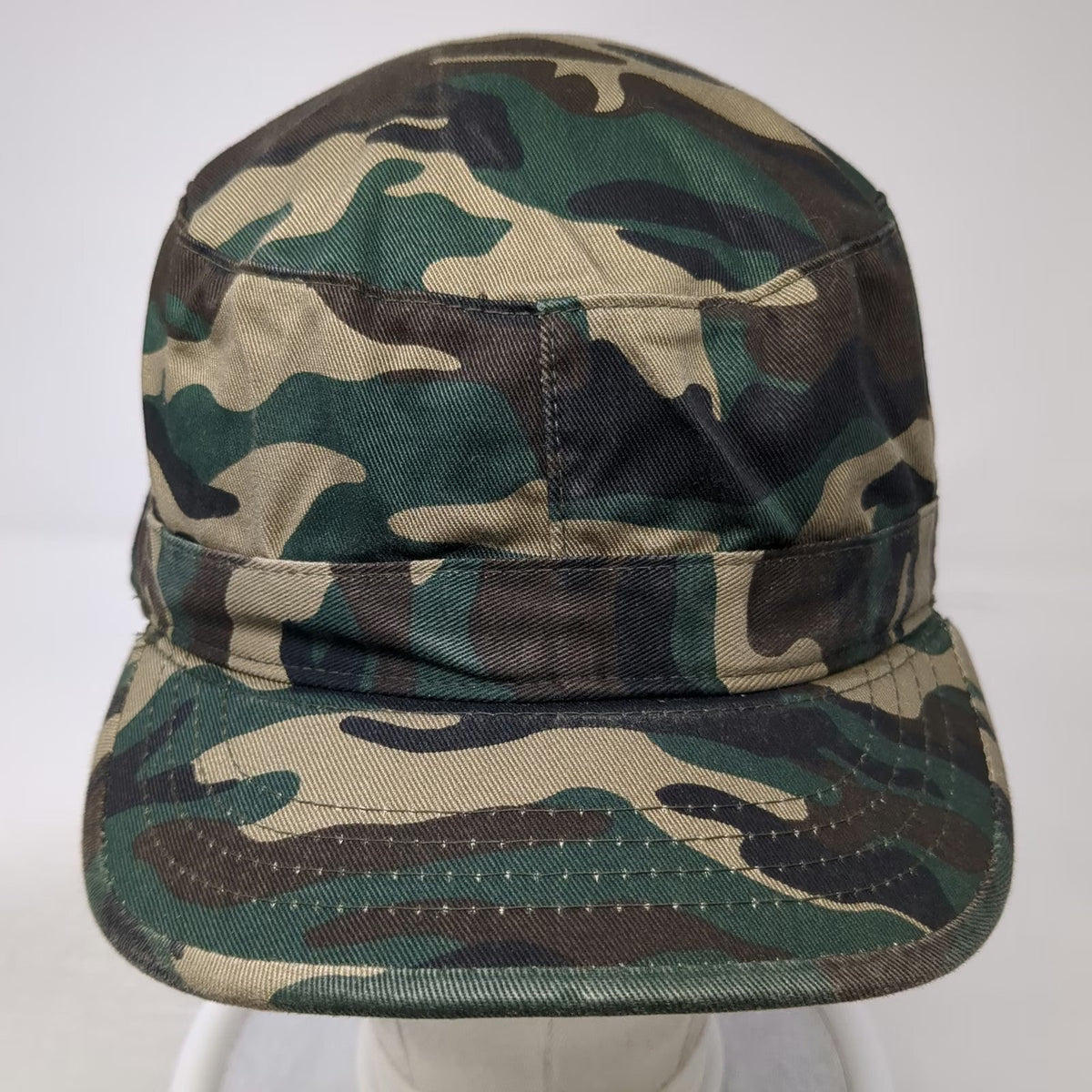 Ethos Army Cap Green L Camo Cotton Fitted Flat Top Woodland Pattern Hat