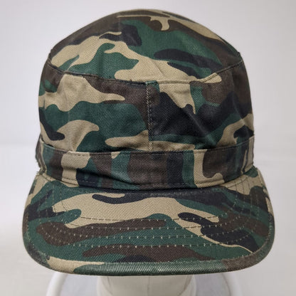 Ethos Army Cap Green L Camo Cotton Fitted Flat Top Woodland Pattern Hat