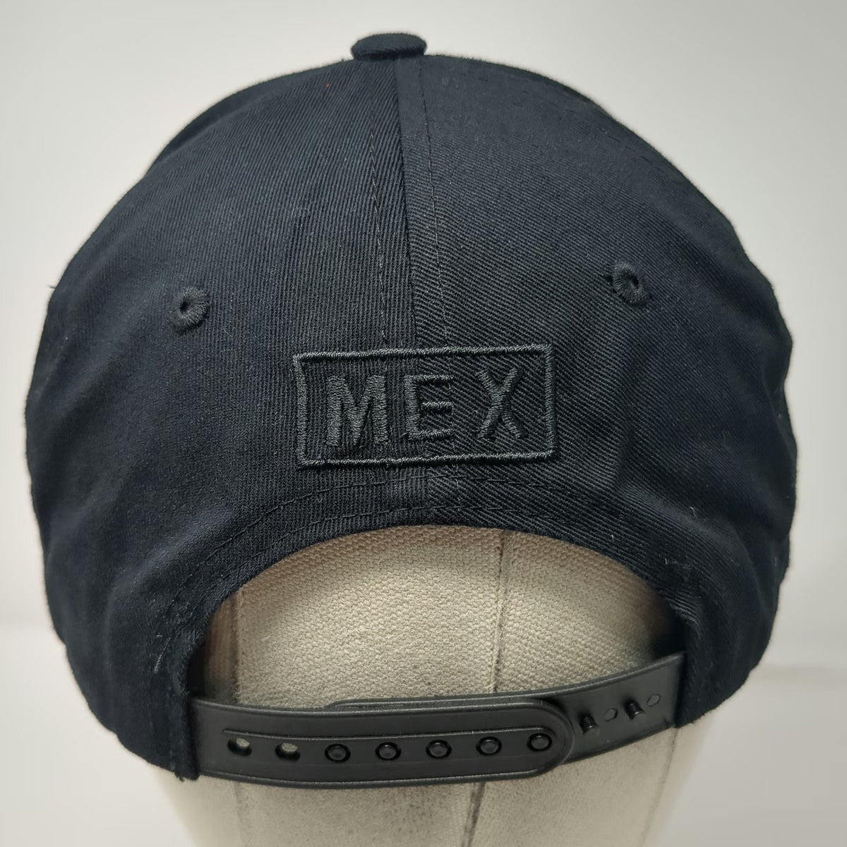 Top Level 5 Panel Black Hat One Size Snapback Eagle MEX Graphic Under Visor