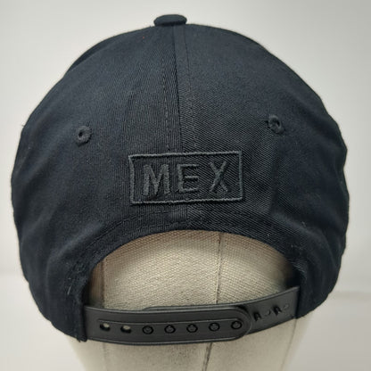 Top Level 5 Panel Black Hat One Size Snapback Eagle MEX Graphic Under Visor