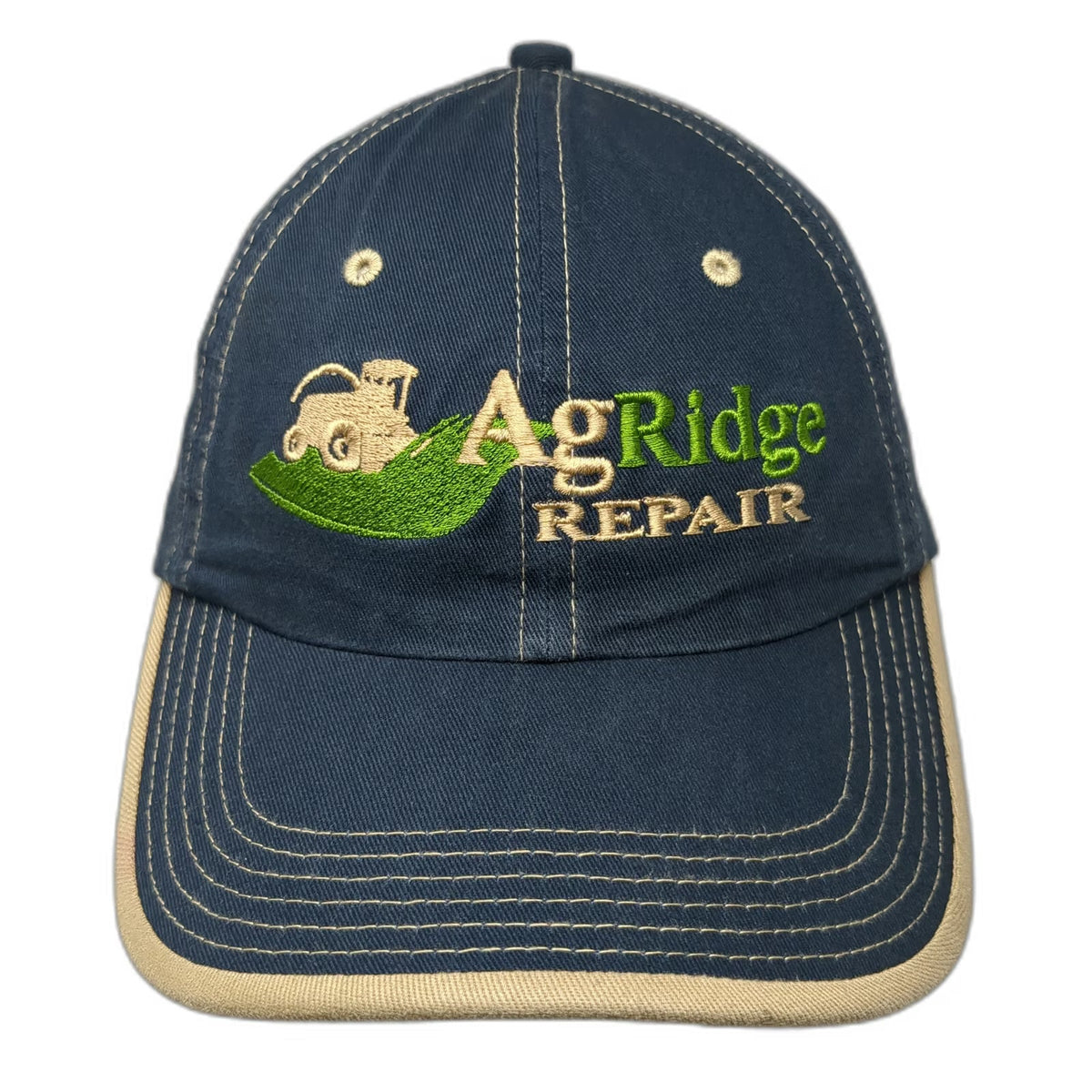 Port Authority Baseball Cap Blue One Size AgRidge Repair Farm Tractor Stitch Hat